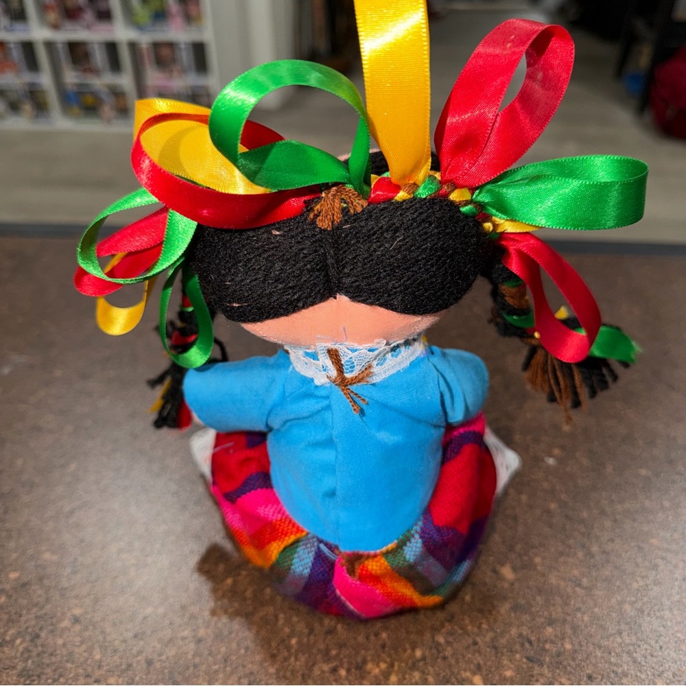Mexican Colorful Ribbon Doll, artesian - Picture 2 of 2